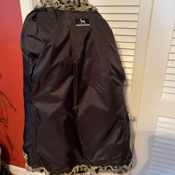 BLANC NOIR | grey leopard print coat L - Picture 12 of 14